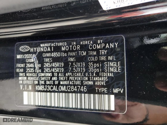 2021 Hyundai Tucson Limited with VIN KM8J3CAL0MU284746, listed as a Copart auction lot 75487414 with 33,883 mi miles and Salvage Title. Bid and sale history available at carsss.com. Image 13.