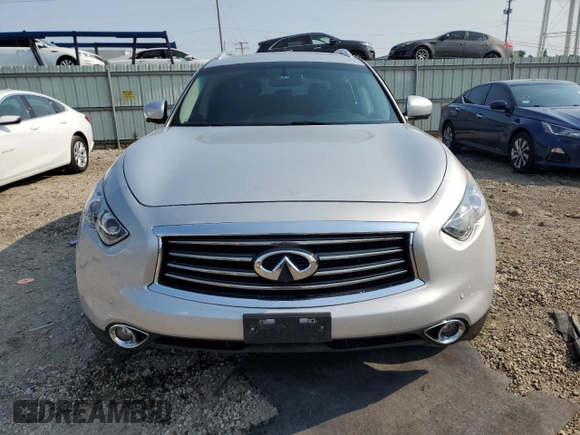 2014 Infiniti QX70 with VIN JN8CS1MW8EM411680, listed as a Copart auction lot 60350065 with 124,245 mi miles and Salvage title. Bid and sale history available at DreamBid. Image 5.