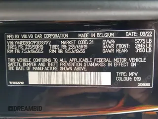 2023 Volvo C40 Recharge Pure Electric Core with VIN YV4ED3GK7P2033172, listed as a Copart auction lot 48246714 with 19,285 mi miles. Bid and sale history available at carsss.com. Image 12.