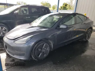 2023 Tesla Model 3 with VIN 5YJ3E1EA0PF449499, listed as a Copart auction lot 52900515 with 42,706 mi miles and Non Repairable. Bid and sale history available at DreamBid. Image 1.