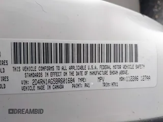 2011 Dodge Grand Caravan Cargo with VIN 2D4RN1AG5BR601684, listed as a IAAI auction lot 40406009 with 207,242 mi miles. Bid and sale history available at carsss.com. Image 9.