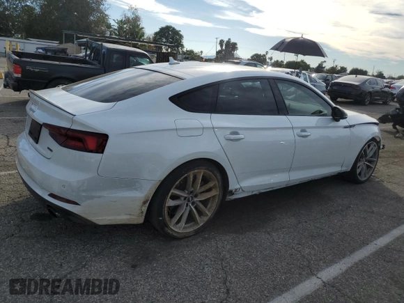 2019 Audi A5 Sportback Premium Plus with VIN WAUENCF53KA092386, listed as a Copart auction lot 37323564 with 56,579 mi miles. Bid and sale history available at carsss.com. Image 3.