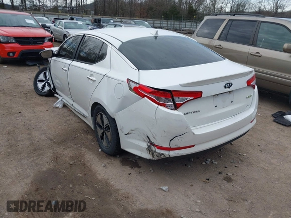 2012 Kia Optima Hybrid with VIN KNAGM4AD4C5016766, listed as a IAAI auction lot 41735403 with 177,890 mi miles. Bid and sale history available at carsss.com. Image 3.