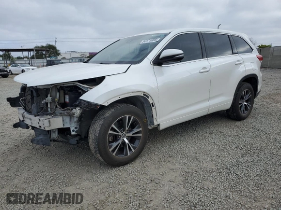 2018 Toyota Highlander LE with VIN 5TDZARFH6JS040524, listed as a Copart auction lot 54171085 with 62,341 mi miles and Salvage title. Bid and sale history available at DreamBid. Image 1.
