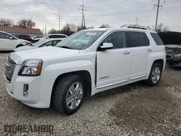 2015 GMC Terrain Denali with VIN 2GKALUEK4F6177975, listed as a Copart auction lot 47483555 with 77,576 mi miles and Salvage Title. Bid and sale history available at carsss.com. Image 1.