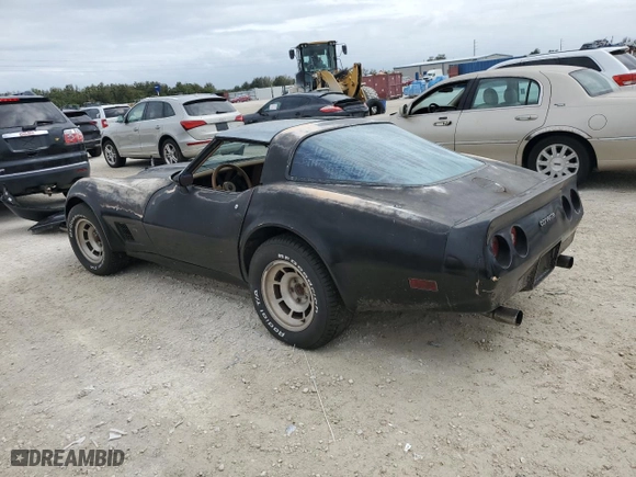 1981 Chevrolet Corvette with VIN 1G1AY8760BS416426, listed as a Copart auction lot 76750144 with 0 mi miles and Non Repairable. Bid and sale history available at carsss.com. Image 2.