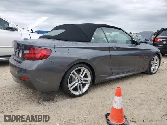 2017 BMW 2 Series 230i with VIN WBA2K9C37HV950557, listed as a Copart auction lot 74425264 with Not provided miles and Salvage title. Bid and sale history available at DreamBid. Image 3.