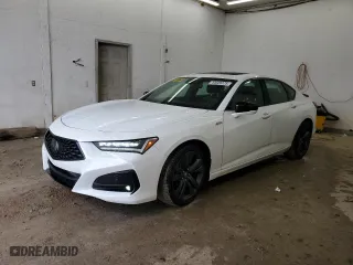 2023 Acura TLX w/A-Spec Package with VIN 19UUB6F53PA001621, listed as a Copart auction lot 44020225 with 14,582 mi miles and Salvage Title. Bid and sale history available at carsss.com. Image 1.