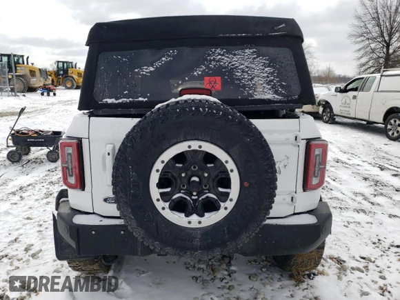 2024 Ford Bronco Outer Banks with VIN 1FMEE8BP1RLA50798, listed as a Copart auction lot 45704955 with 8,182 mi miles and Salvage title. Bid and sale history available at DreamBid. Image 6.