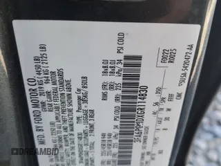 2016 Ford Fusion SE with VIN 3FA6P0HDXGR114830, listed as a Copart auction lot 71888314 with 0 mi miles and Non Repairable. Bid and sale history available at carsss.com. Image 12.