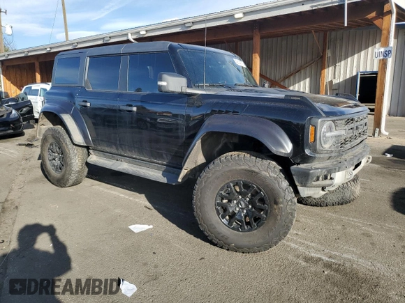 2023 Ford Bronco Raptor with VIN 1FMEE5JR4PLA93286, listed as a Copart auction lot 48144375 with 36,348 mi miles and Salvage title. Bid and sale history available at DreamBid. Image 4.