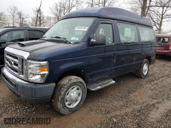 2012 Ford Econoline Passenger XL with VIN 1FBNE3BL7CDB17804, listed as a Copart auction lot 84530704 with 97,834 mi miles and Salvage title. Bid and sale history available at DreamBid. Image 1.