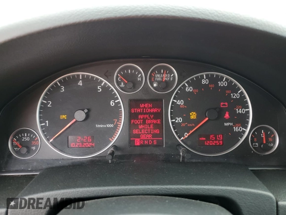 2004 Audi A6 z VIN WAUCD64B34N099645, wystawiony jako Copart lot #76988624 z przebiegiem 120 259 mil mil oraz Czysty tytuł • Clean title. Historia ofert i sprzedaży dostępna na DreamBid. Obrazek 9.