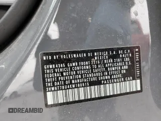 2019 Volkswagen Jetta GLI S z VIN 3VW6T7BU4KM180915, wystawiony jako Copart lot #45407035 z przebiegiem 75 820 mil mil oraz Szkoda całkowita • Salvage title. Historia ofert i sprzedaży dostępna na DreamBid. Obrazek 12.