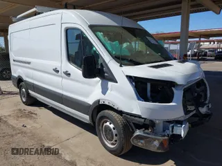 2023 Ford Transit Cargo with VIN 1FTBR1C80PKA15201, listed as a IAAI auction lot 41842600 with 19,052 mi miles. Bid and sale history available at carsss.com. Image 1.