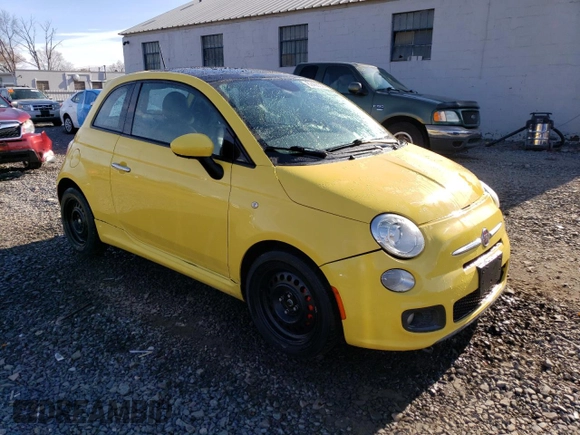 2014 FIAT 500 Sport with VIN 3C3CFFBR0ET165345, listed as a Copart auction lot 82408374 with 124,705 mi miles and Salvage Title. Bid and sale history available at carsss.com. Image 4.