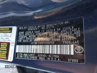 2015 Toyota Avalon Limited with VIN 4T1BK1EB0FU150769, listed as a IAAI auction lot 41297083 with 111,440 mi miles and . Bid and sale history available at DreamBid. Image 9.