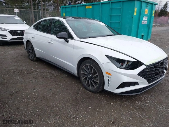2020 Hyundai Sonata SEL Plus with VIN 5NPEJ4J2XLH050003, listed as a IAAI auction lot 41856951 with 20,279 mi miles. Bid and sale history available at carsss.com. Image 1.