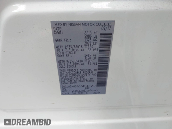 2018 Nissan Pathfinder SL z VIN 5N1DR2MM3JC609272, wystawiony jako IAAI lot #42369122 z przebiegiem 105 853 mil mil oraz . Historia ofert i sprzedaży dostępna na DreamBid. Obrazek 9.