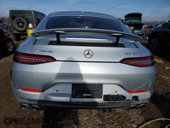 2021 Mercedes-Benz AMG GT 43 with VIN W1K7X5KBXMA038637, listed as a Copart auction lot 85388964 with 11,655 mi miles and Salvage title. Bid and sale history available at DreamBid. Image 6.