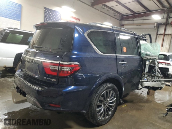 2021 Nissan Armada Platinum with VIN JN8AY2DBXM9791731, listed as a Copart auction lot 51018365 with Not provided miles and Non repairable. Bid and sale history available at DreamBid. Image 3.