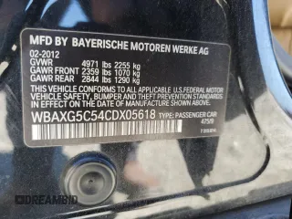2012 BMW 5 Series 528i z VIN WBAXG5C54CDX05618, wystawiony jako Copart lot #51942095 z przebiegiem 182 597 mil mil oraz Szkoda całkowita • Salvage title. Historia ofert i sprzedaży dostępna na DreamBid. Obrazek 14.