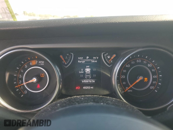 2019 Jeep Wrangler Unlimited Sport S z VIN 1C4HJXDNXKW521919, wystawiony jako Copart lot #57626355 z przebiegiem 48 202 mil mil oraz Szkoda całkowita • Salvage title. Historia ofert i sprzedaży dostępna na DreamBid. Obrazek 9.