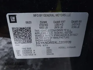 2020 Cadillac XT5 Premium Luxury AWD with VIN 1GYKNDRSXLZ209939, listed as a IAAI auction lot 41166099 with 41,682 mi miles. Bid and sale history available at carsss.com. Image 9.