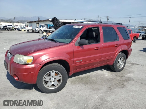 2006 Ford Escape Hybrid with VIN 1FMCU95H36KA25925, listed as a Copart auction lot 50034395 with Not provided miles and Salvage title. Bid and sale history available at DreamBid. Image 1.