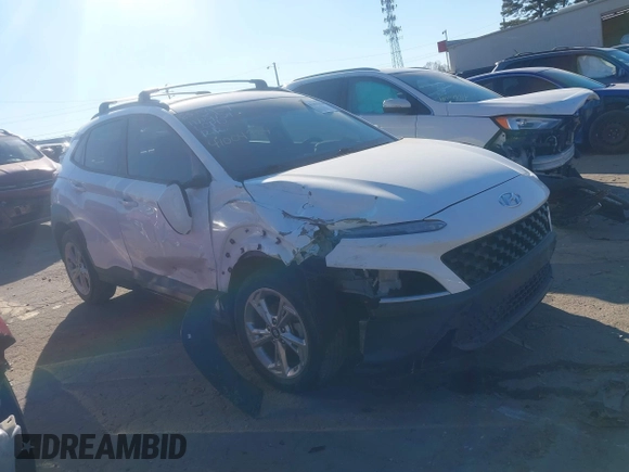 2022 Hyundai Kona SEL with VIN KM8K32ABXNU855957, listed as a IAAI auction lot 41004984 with 69,179 mi miles. Bid and sale history available at carsss.com. Image 1.