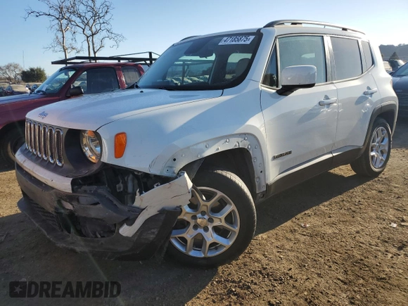 2015 Jeep Renegade Latitude with VIN ZACCJABT2FPB95321, listed as a Copart auction lot 47185875 with 117,714 mi miles and Salvage Title. Bid and sale history available at carsss.com. Image 1.