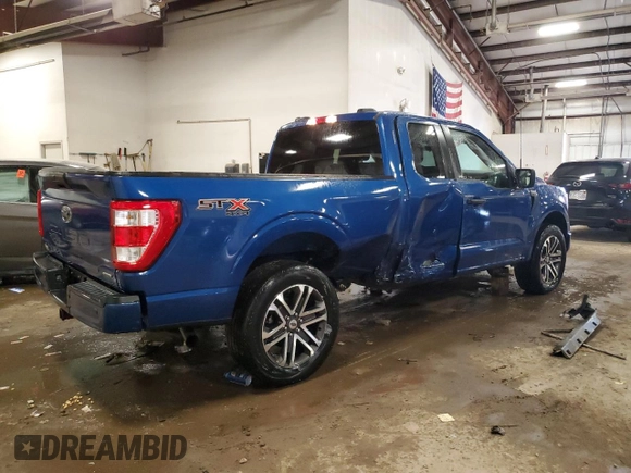 2022 Ford F-150 XL with VIN 1FTEX1EP0NKF25133, listed as a Copart auction lot 49824785 with 50,472 mi miles and Salvage title. Bid and sale history available at DreamBid. Image 3.