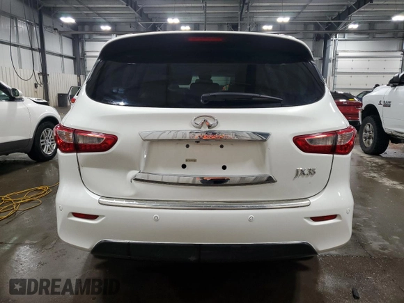 2013 Infiniti JX35 with VIN 5N1AL0MN3DC316798, listed as a Copart auction lot 53144765 with 126,305 mi miles and Salvage Title. Bid and sale history available at carsss.com. Image 6.