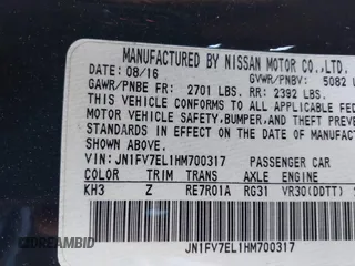 2017 Infiniti Q60 Red Sport 400 with VIN JN1FV7EL1HM700317, listed as a IAAI auction lot 41149036 with 76,654 mi miles and . Bid and sale history available at carsss.com. Image 9.