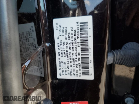 2016 Acura TLX Advance z VIN 19UUB3F75GA004147, wystawiony jako Copart lot #52572065 z przebiegiem 202 412 mil mil oraz Szkoda całkowita • Salvage title. Historia ofert i sprzedaży dostępna na DreamBid. Obrazek 14.