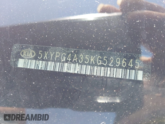 2019 Kia Sorento LX z VIN 5XYPG4A35KG529645, wystawiony jako IAAI lot #41995339 z przebiegiem 106 827 mil mil oraz . Historia ofert i sprzedaży dostępna na DreamBid. Obrazek 9.