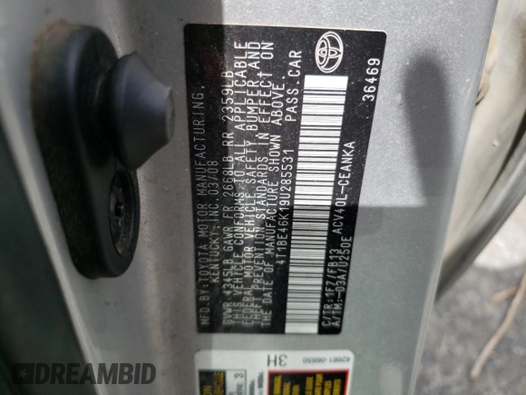 2009 Toyota Camry with VIN 4T1BE46K19U285531, listed as a Copart auction lot 55839705 with 228,249 mi miles and Clean Title. Bid and sale history available at DreamBid. Image 12.