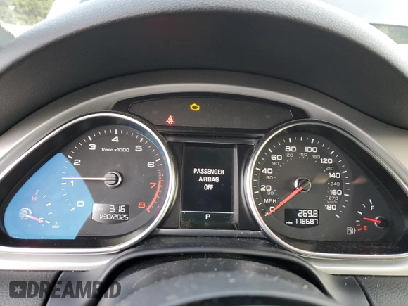 2012 Audi Q7 3.0T S line with VIN WA1DGAFE3CD010566, listed as a Copart auction lot 42856445 with 118,687 mi miles and Clean Title. Bid and sale history available at carsss.com. Image 9.