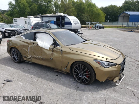2017 Infiniti Q60 Red Sport 400 with VIN JN1FV7EK4HM610568, listed as a Copart auction lot 68571684 with 37,121 mi miles and Salvage Title. Bid and sale history available at carsss.com. Image 4.