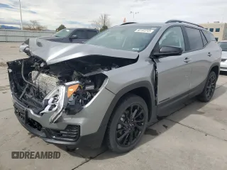 2023 GMC Terrain SLE with VIN 3GKALTEG9PL197285, listed as a Copart auction lot 50163245 with 57,627 mi miles and Salvage Title. Bid and sale history available at carsss.com. Image 1.