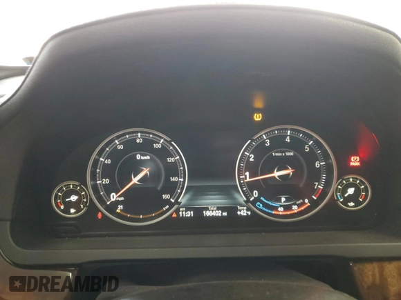 2014 BMW 7 Series 740Li with VIN WBAYE4C50ED138606, listed as a Copart auction lot 42158725 with 166,402 mi miles and Salvage Title. Bid and sale history available at carsss.com. Image 9.