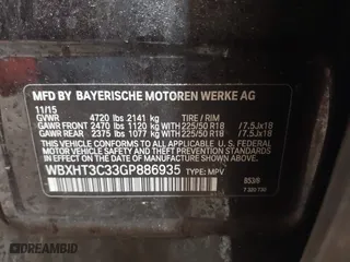 2016 BMW X1 xDrive28i with VIN WBXHT3C33GP886935, listed as a IAAI auction lot 41707367 with 73,201 mi miles. Bid and sale history available at carsss.com. Image 9.