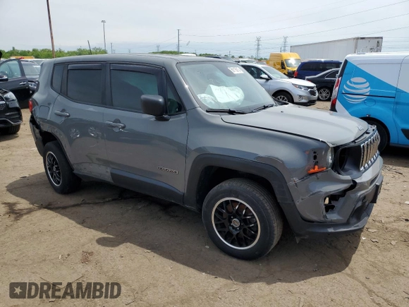 2020 Jeep Renegade Sport with VIN ZACNJBAB7LPL02959, listed as a Copart auction lot 59115815 with 74,307 mi miles and Salvage title. Bid and sale history available at DreamBid. Image 4.