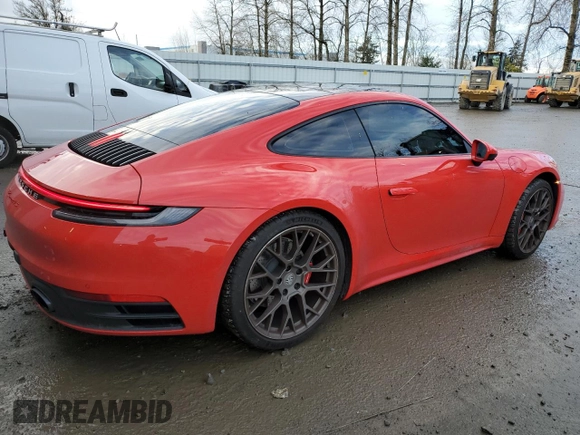 2024 Porsche 911 Carrera S with VIN WP0AB2A96RS219361, listed as a Copart auction lot 87892865 with 3,412 mi miles and Salvage Title. Bid and sale history available at carsss.com. Image 3.