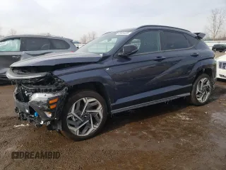2024 Hyundai Kona N Line z VIN KM8HACA31RU089671, wystawiony jako Copart lot #45504435 z przebiegiem 3 791 mil mil oraz Szkoda całkowita • Salvage title. Historia ofert i sprzedaży dostępna na DreamBid. Obrazek 1.