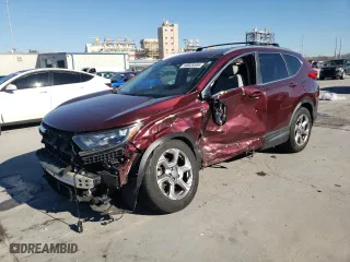 2018 Honda CR-V EX-L with VIN 7FARW1H85JE038370, listed as a Copart auction lot 46928595 with 67,276 mi miles and Salvage Title. Bid and sale history available at carsss.com. Image 1.