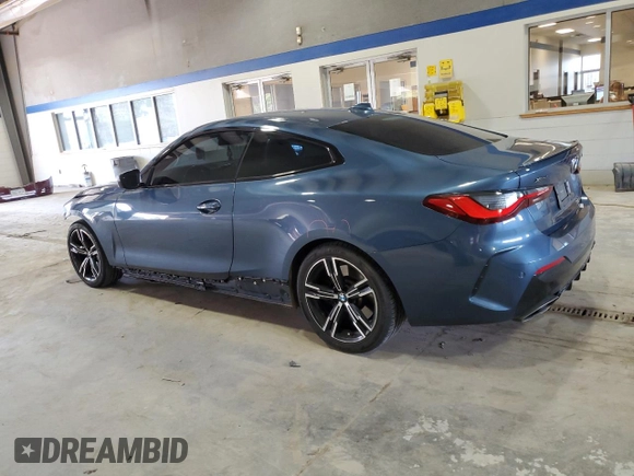 2021 BMW 4 Series M440i xDrive with VIN WBA13AR02MCF24680, listed as a Copart auction lot 43516895 with 48,195 mi miles and Salvage Title. Bid and sale history available at DreamBid. Image 2.