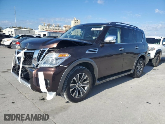 2018 Nissan Armada SV with VIN JN8AY2ND8J9054605, listed as a Copart auction lot 86407704 with 0 mi miles and Salvage Title. Bid and sale history available at carsss.com. Image 1.
