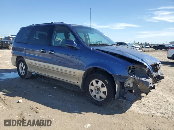 2003 Kia Sedona LX with VIN KNDUP131736409797, listed as a Copart auction lot 46902855 with 142,091 mi miles and Salvage Title. Bid and sale history available at carsss.com. Image 4.