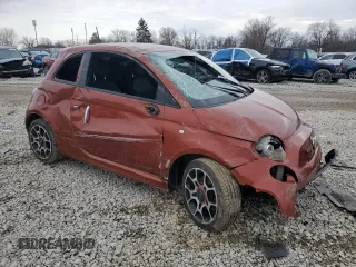 2015 FIAT 500 Turbo with VIN 3C3CFFHH7FT621860, listed as a Copart auction lot 47599345 with 73,817 mi miles and Salvage Title. Bid and sale history available at carsss.com. Image 4.